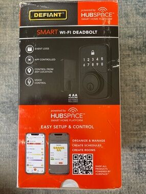 DEFIANT hubspace Smart Wi‑Fi Deadbolt - matte Black